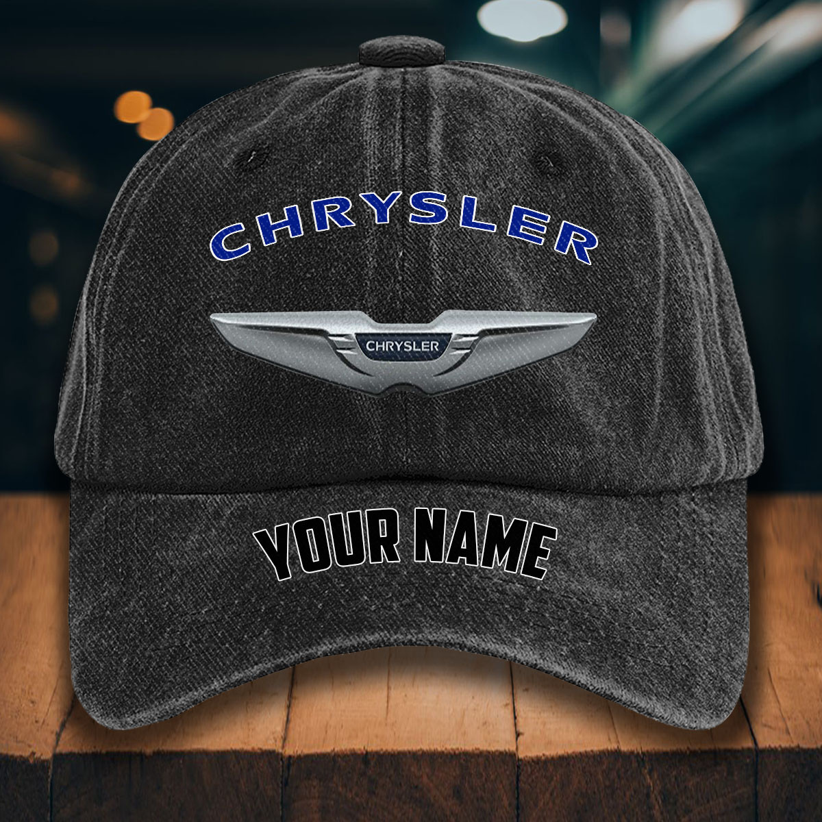 Chrysler Gewaschene Denim-Kappe