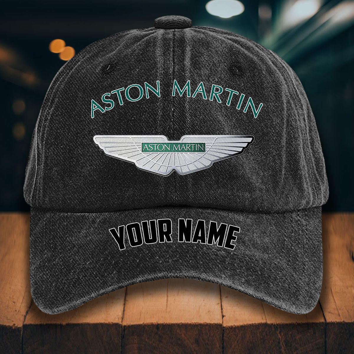 Aston Martin Gewaschene Denim-Kappe