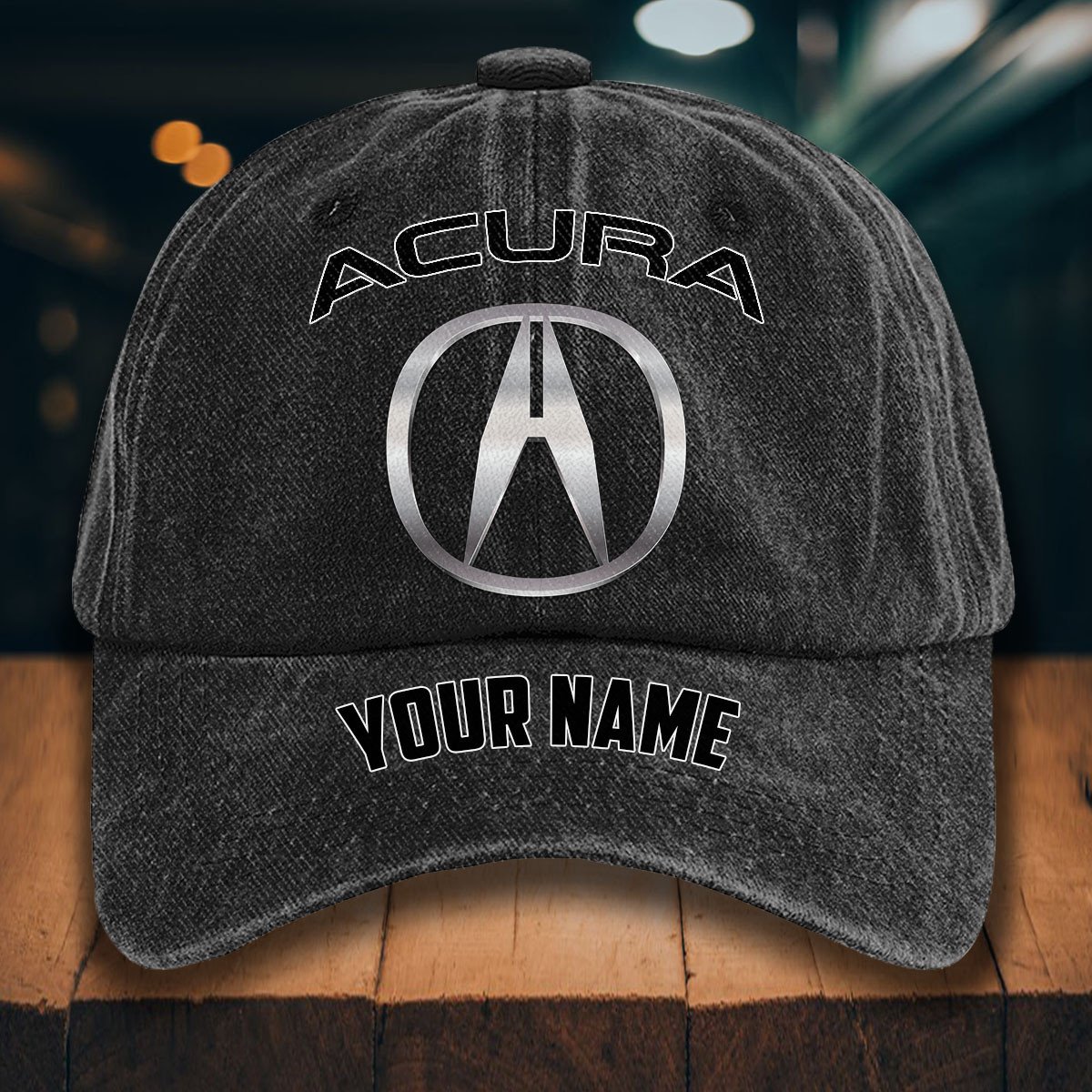Acura Gewaschene Denim-Kappe