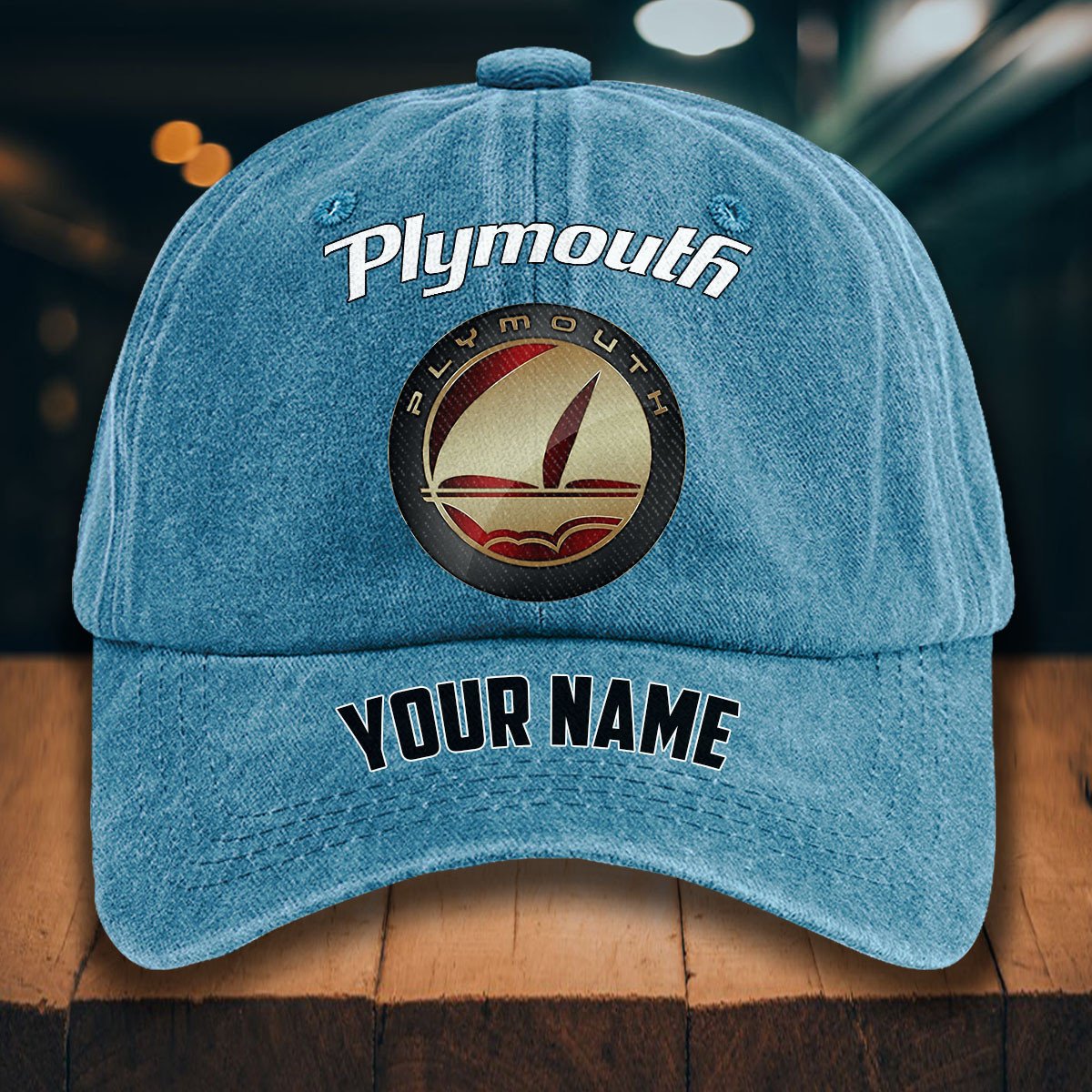Plymouth Gewaschene Denim-Kappe – Bild 2