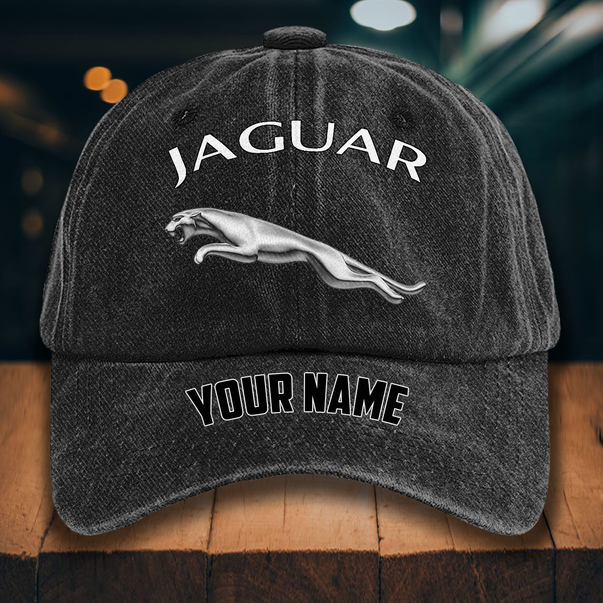 Jaguar Cars Gewaschene Denim-Kappe