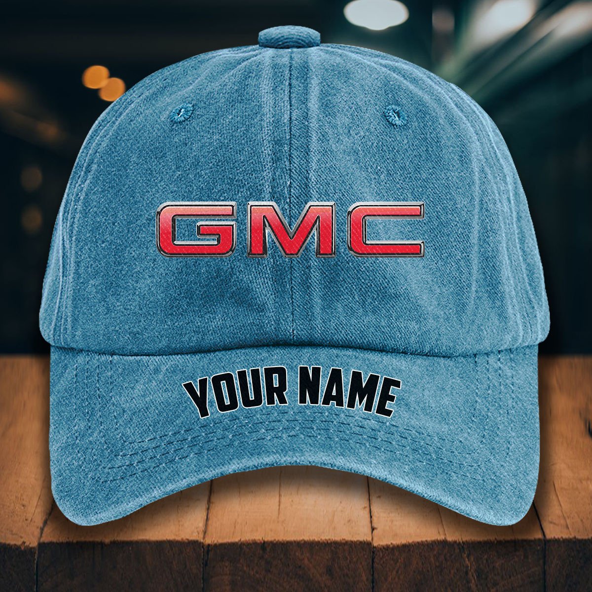 GMC Car Gewaschene Denim-Kappe – Bild 2