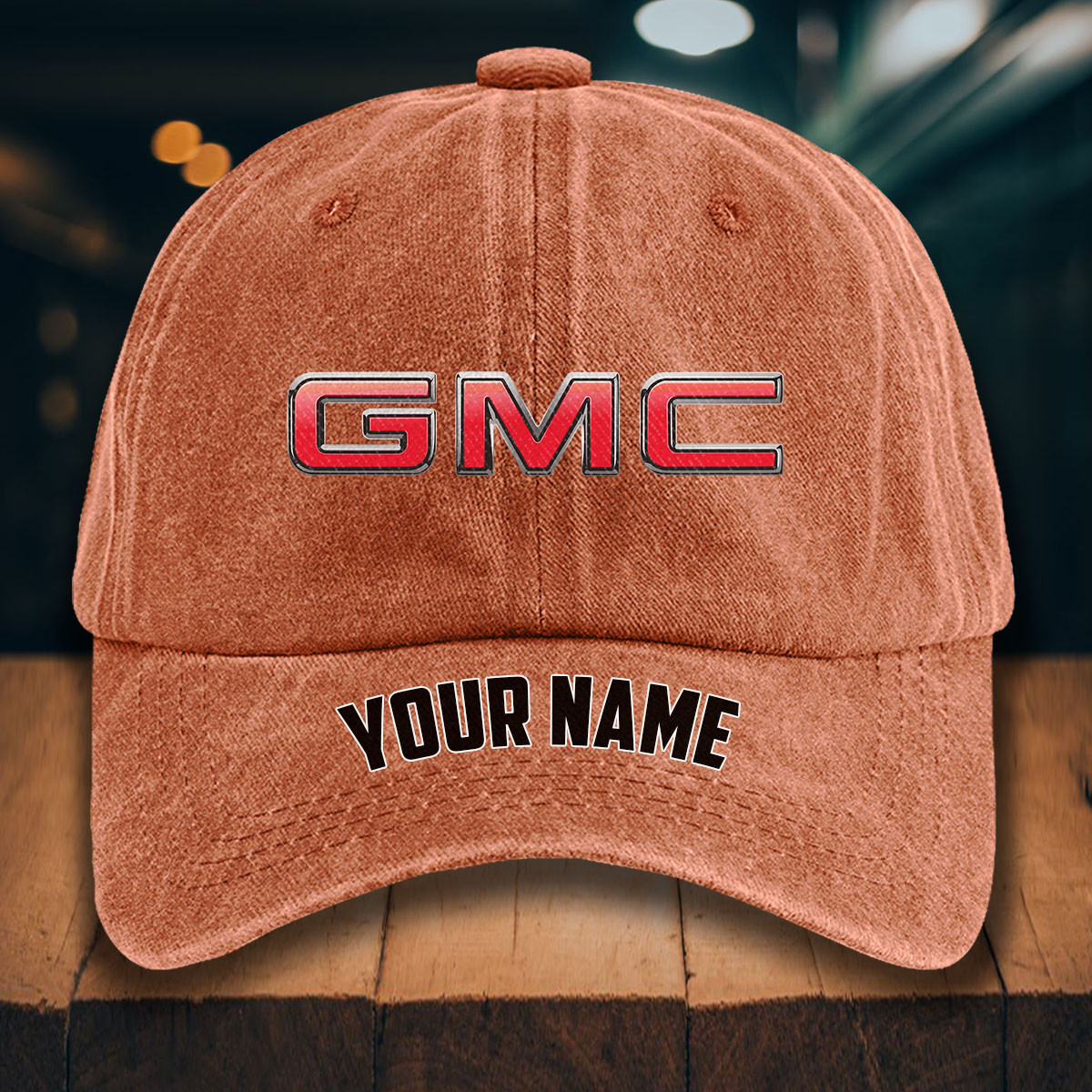 GMC Car Gewaschene Denim-Kappe – Bild 8